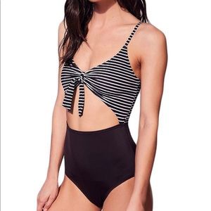 Out From Under Cutout Swimsuit Striped